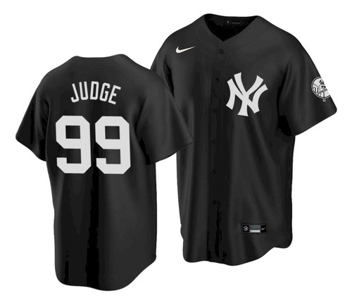 Men's New York Yankees #99 Aaron Judge 2021 Black Cool Base Stitched Baseball Jersey